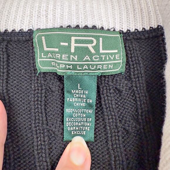 Ralph Lauren Black Cable Knit Cardigan - Picture 5 of 9